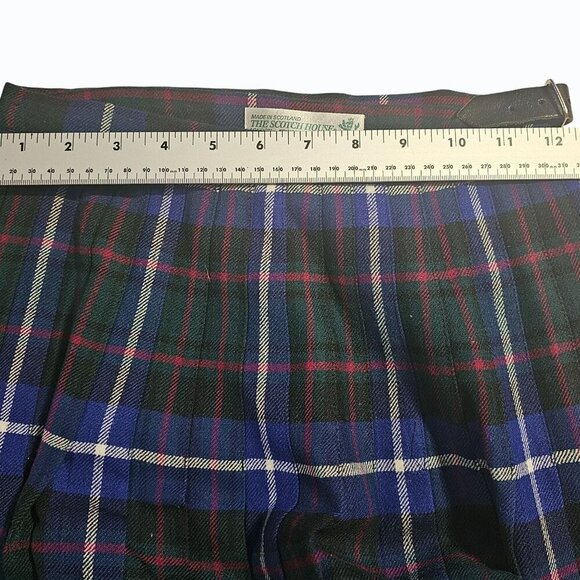 Plaid Midi Skirt - Black and Blue - Picture 10 of 10